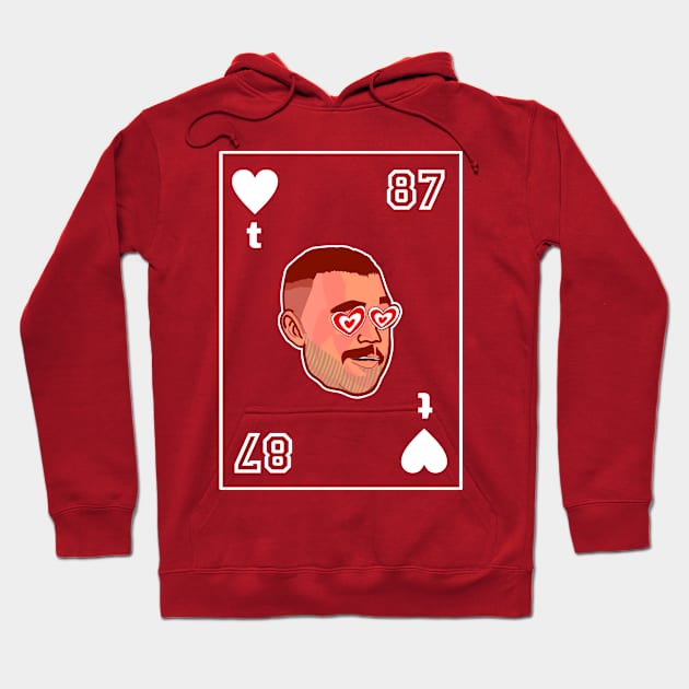 Travis Kelce 87 Heart - White Hoodie by Qrstore
